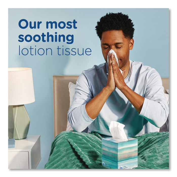 Plus Lotion Facial Tissue, 2-Ply, White, 124 Sheets/Box, 6 Boxes/Pack, 4 Packs/Carton
