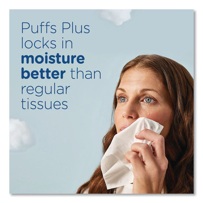 Plus Lotion Facial Tissue, 2-Ply, White, 124 Sheets/Box, 3 Box/Pack, 8 Packs/Carton
