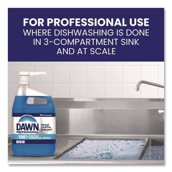 Manual Pot and Pan Dish Detergent with Pump, Dawn Original Scent, (1) Pump and (2) 1 gal Bottles/Carton