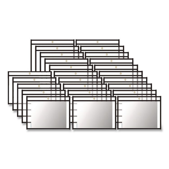 Stitched Shop Ticket Holders, Super Heavy-Duty, Top Load 12 x 9 Insert, Clear Front, Black Border, 25/Box