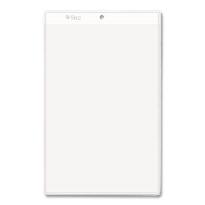 Clear Vinyl Shop Ticket Holders, Super Heavy-Duty, Top Load 5 x 8 Insert, Clear Front, 50/Box