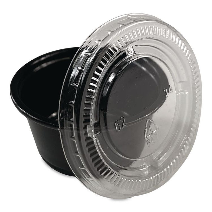 Portion Cup Lids, Fits 1.5 oz to 2 oz Portion Cups, Clear, 100/Pack, 25 Packs/Carton