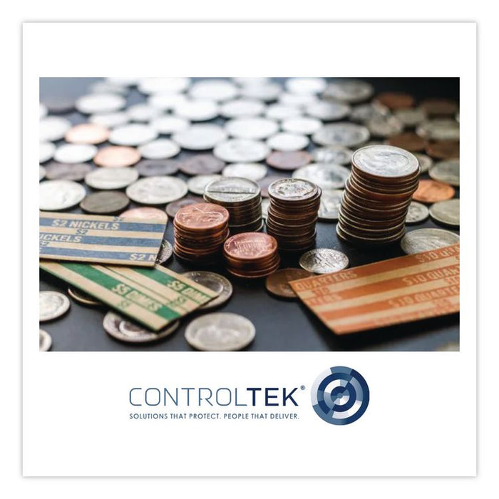 Fabric Deposit Bag, Vinyl, 6" x 1" x 11", Black