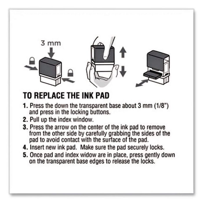 Replacement Ink Pad for 2000PLUS 1SI50P, 2.81" x 0.25", Blue