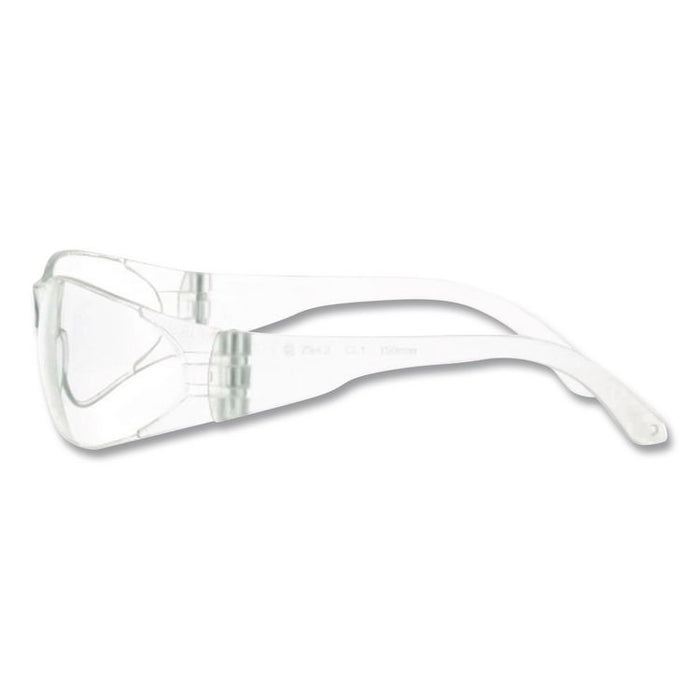 Checklite Safety Glasses, Frameless, Clear Single Hard Coat Scratch-Resistant Lens, 12/Box