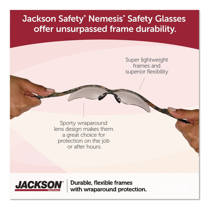 Nemesis Safety Glasses, Camo Half Frame, Bronze Dual Lens