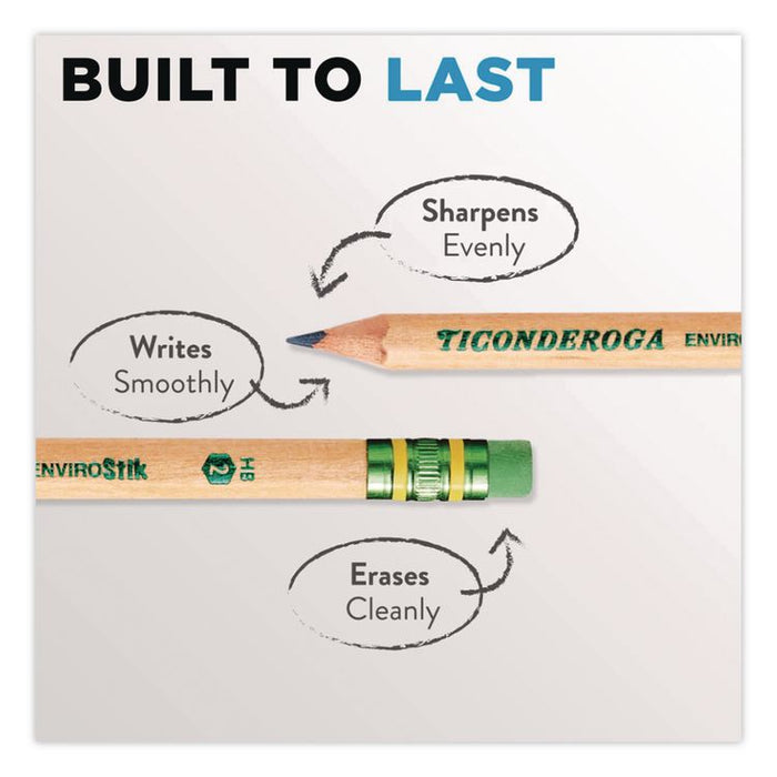 EnviroStiks Pencil, HB (#2), Black Lead, Natural Woodgrain Barrel, Dozen