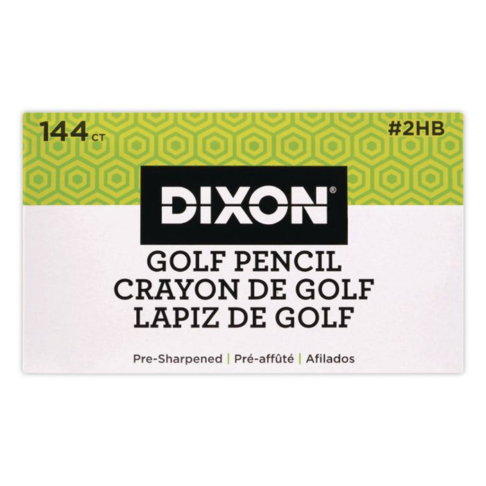 Golf Wooden Pencils, 0.7 mm, HB (#2), Black Lead, Yellow Barrel, 144/Box