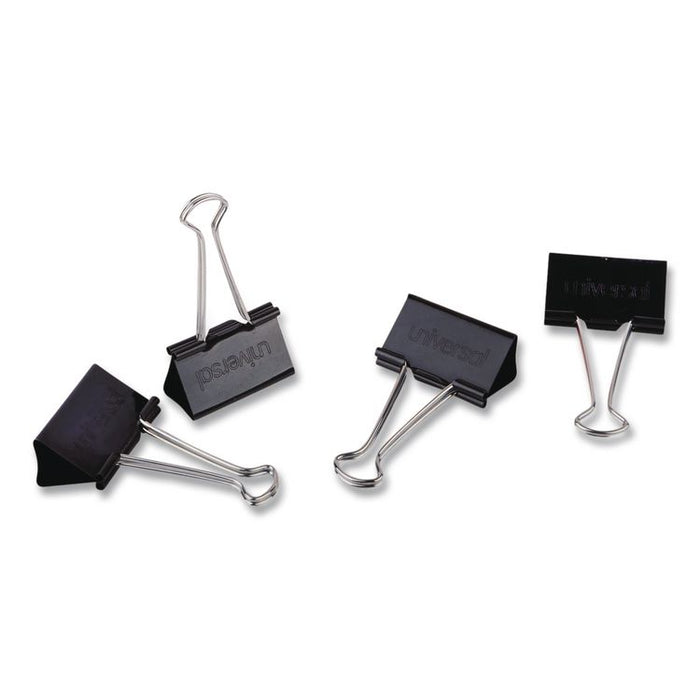 Binder Clips, Large, Black, Dozen