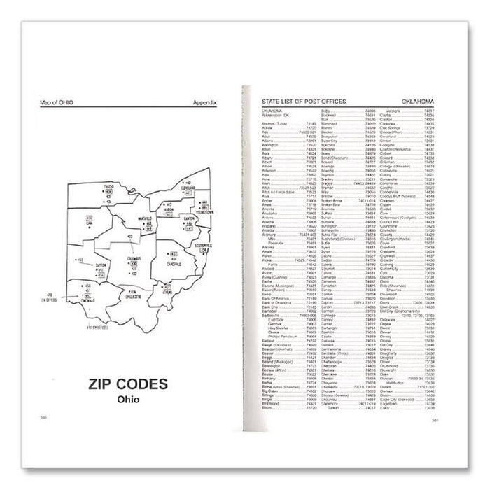 Zip Code Directory, Paperback, 750 Pages