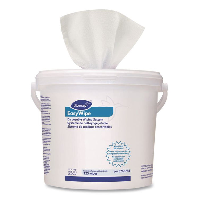 Easywipe Disposable Wiping Refill, White, 125/Tub, 6 Tub/Carton