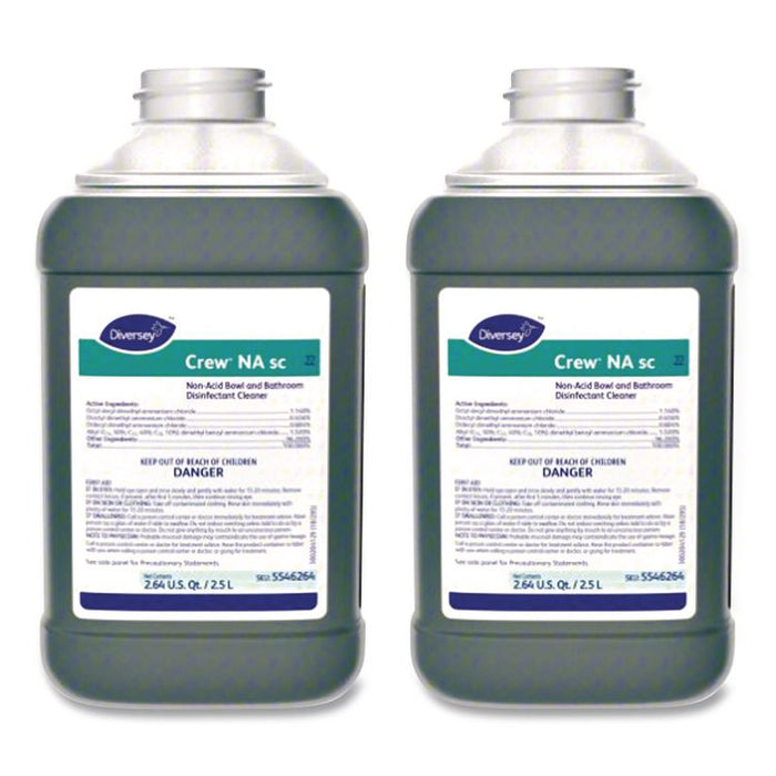 Crew Non-Acid Bowl and Bathroom Cleaner, Unscented, 2.5 L Bottle, 2/Carton
