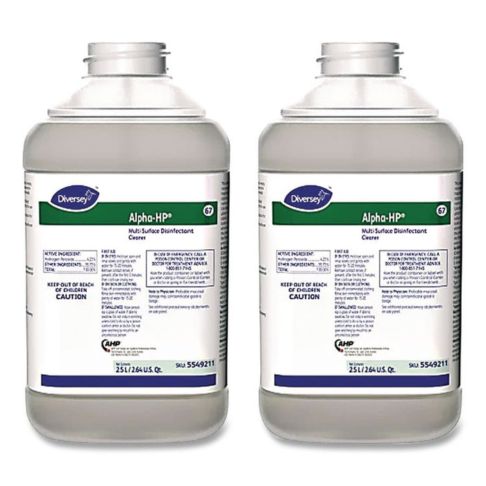 Alpha-HP Multi-Surface Disinfectant Cleaner, Citrus Scent, 2.5 L J-Fill Refill, 2/Carton
