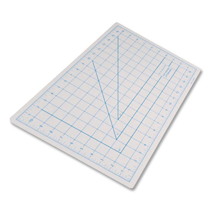 Self-Healing Cutting Mat, 1" Grid with Guide Angles, Non-Slip Backing, 12" x 18", Gray