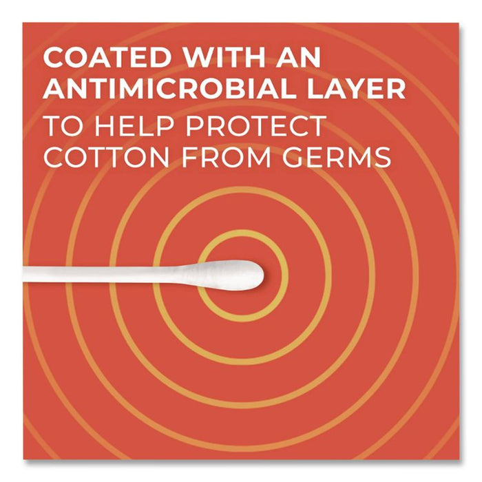 Cotton Swabs, Antibacterial, 300/Pack, 12/Carton