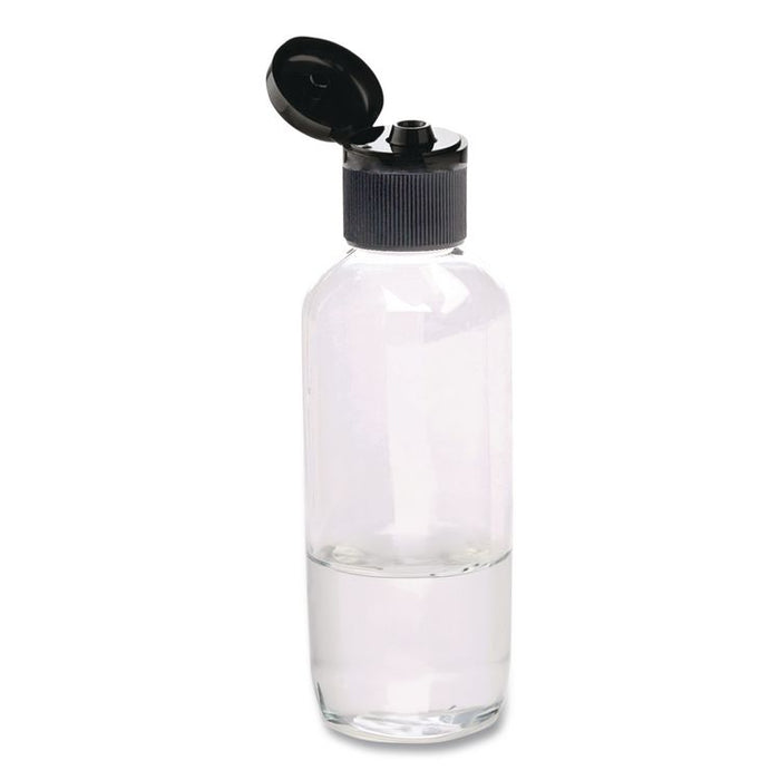 Flip-Top Travel Toiletry Bottle, Clear with Black Cap