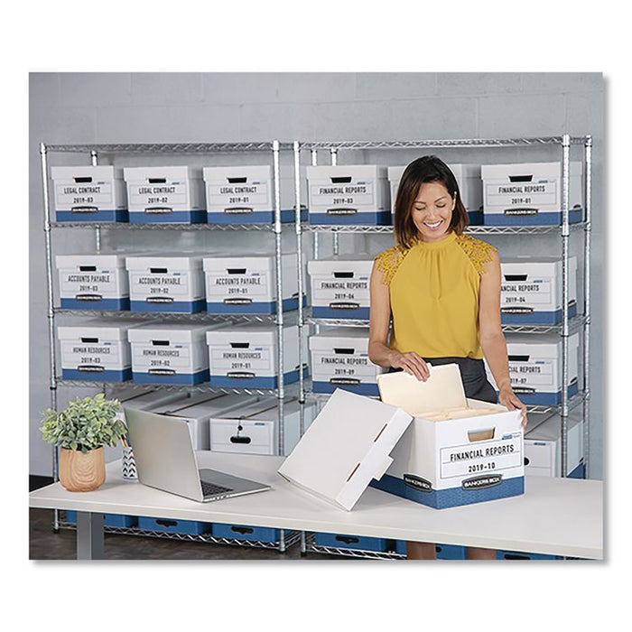 BINDERBOX Storage Boxes, Letter Files, 13.13" x 20.13" x 12.38", White/Blue, 12/Carton