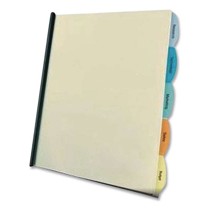 View-Tab Report Cover, Grooved Sliding Bar, 8.5 x 11, Clear/Clear