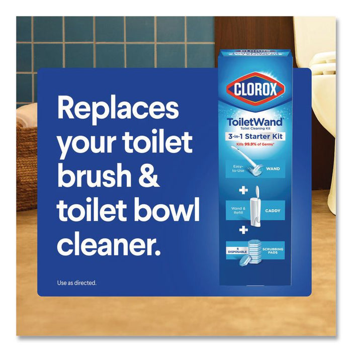 ToiletWand Disposable Toilet Cleaning System: Handle, Caddy and Refills, White