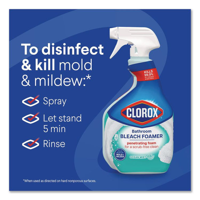 Bathroom Foamer with Bleach, Ocean Mist Scent, 30 oz Spray Bottle, 9/Carton