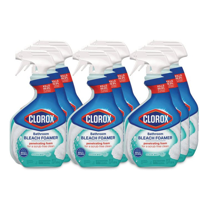 Bathroom Foamer with Bleach, Ocean Mist Scent, 30 oz Spray Bottle, 9/Carton