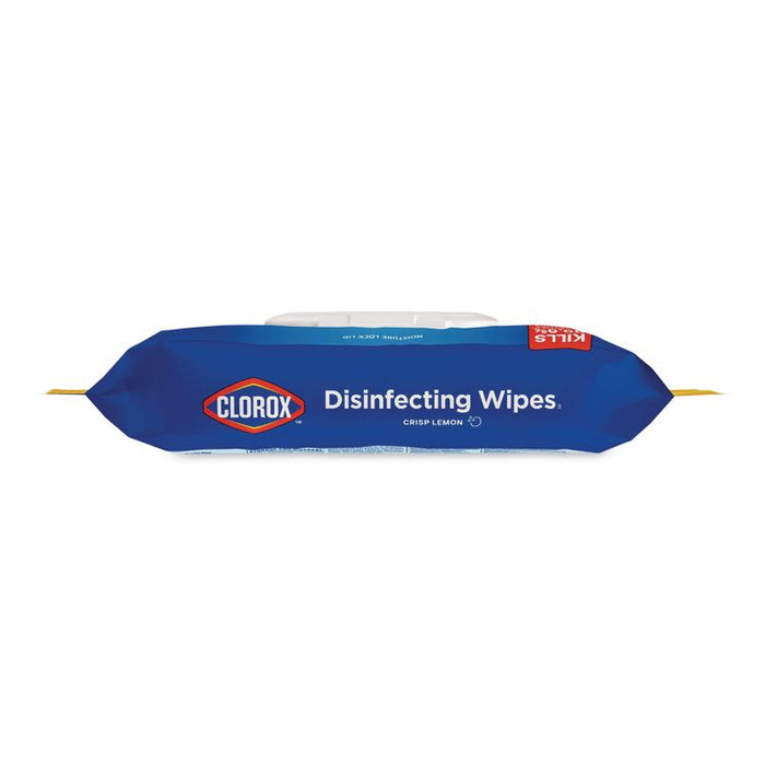 Disinfecting Cleaning Wipes, Flex Pack, 1-Ply, 8 x 7, Lemon Scent, White, 75 Towels/Box