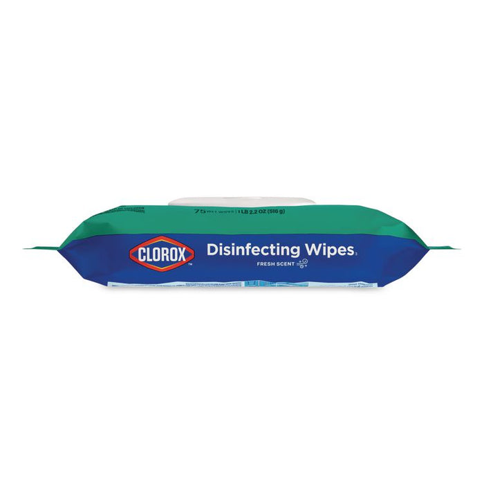 Disinfecting Cleaning Wipes, Flex Pack, 1-Ply, 8 x 7, Fresh Scent, White, 75 Towels/Box