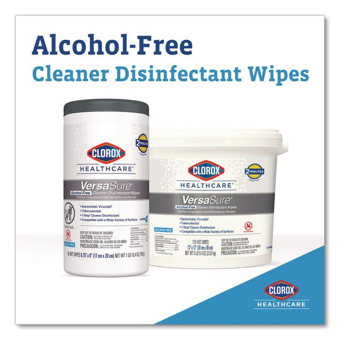 VersaSure Cleaner Disinfectant Wipes, 1-Ply, 6 x 5, Fragranced, White, 150/Canister, 6 Canisters/Carton