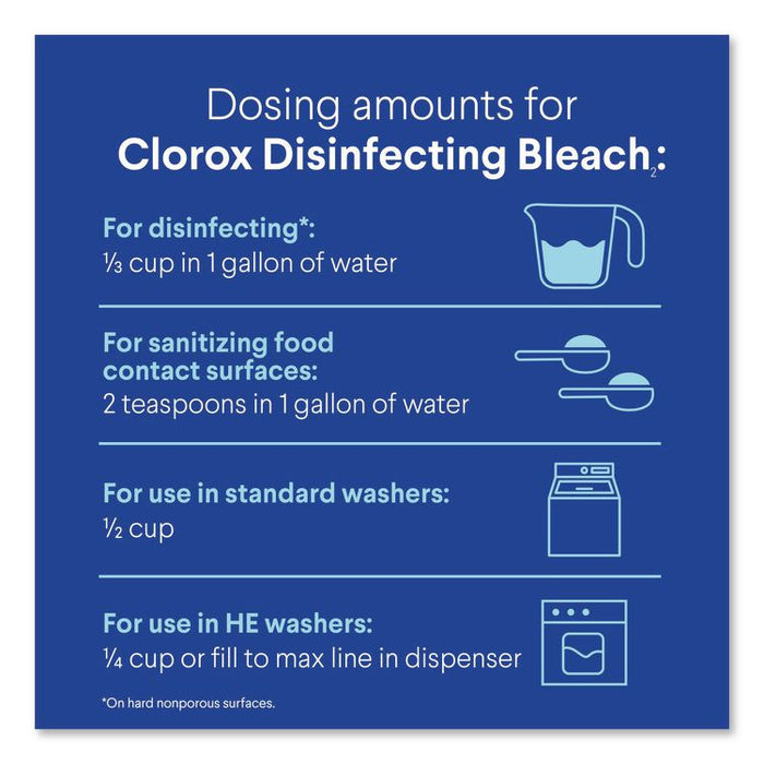 Concentrated Regular Disinfecting Bleach, Unscented, 81 oz Bottle, 6/Carton