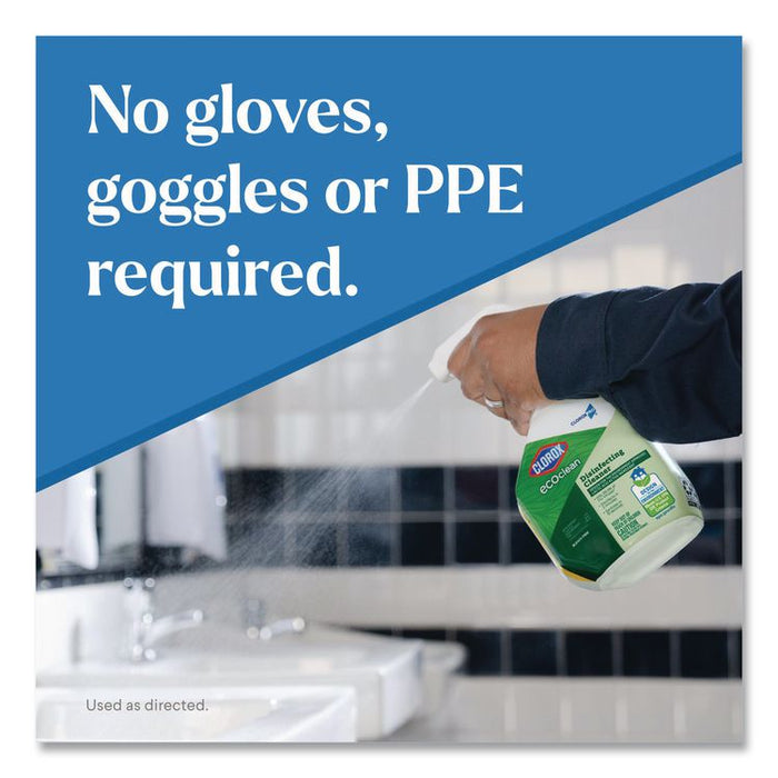 Clorox Pro EcoClean Disinfecting Cleaner, Unscented, 128 oz Refill Bottle, 4/Carton