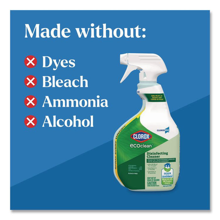 Clorox Pro EcoClean Disinfecting Cleaner, Unscented, 32 oz Spray Bottle