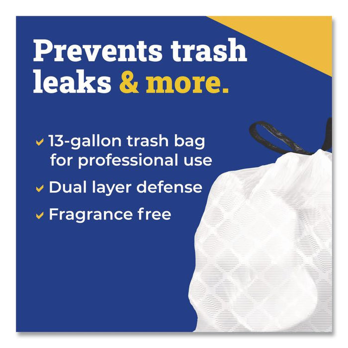 CloroxPro ForceFlex Tall Kitchen Drawstring Trash Bags, 13 gal, 24 x 27.38, Gray, 100 Bags/Box, 4 Boxes/Carton