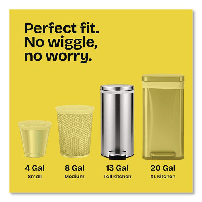 ForceFlex Tall Kitchen Drawstring Trash Bags, Drawstring, 13 gal, Fresh Clean Scent, 10.19 x 9.81, Gray, 110/Roll, 3/Carton