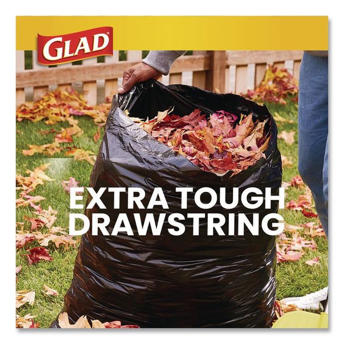 Guaranteed Strong Large Drawstring Trash Bags, Three-Ply, 30 gal, 1.05 mil, 30 x 33, Black, 28/Box