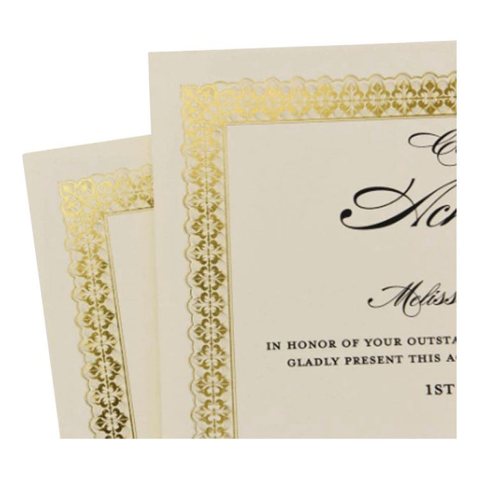 Certificates, 8.5 x 11, Ivory with Gold Border, 15/Pack