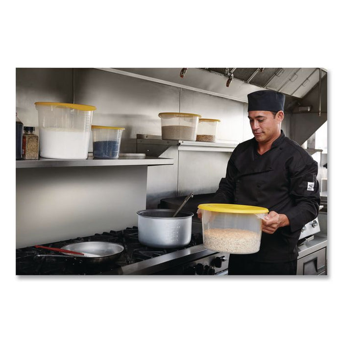 Round Storage Container Lids, 10.25" Diameter x 1.27" h, Plastic, Yellow