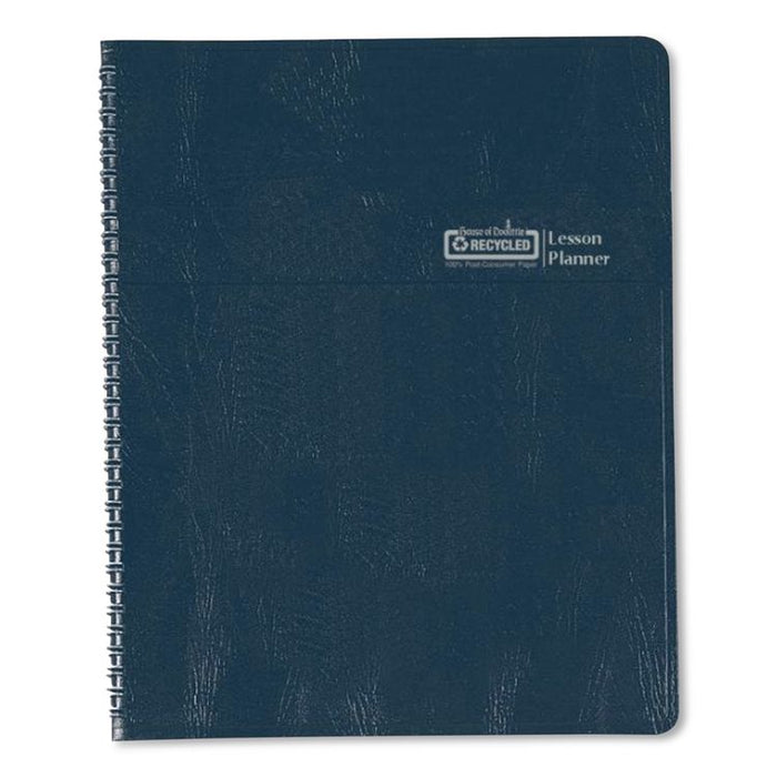 Recycled Lesson Plan Book, Weekly, 8 Classes, Blue Cover, 11 x 8.5 Sheets, 41-Week Span