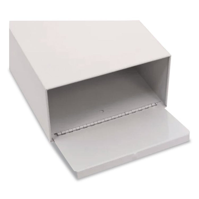 Feminine Hygiene Product Waste Receptacle, Metal, White