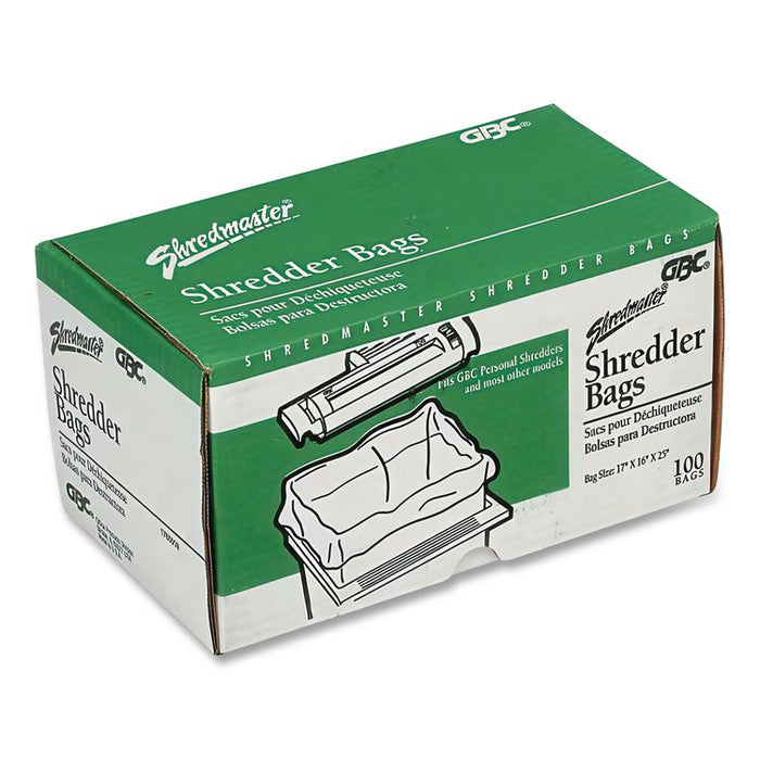 Plastic Shredder Bags, 6-8 gal Capacity, 100/Box
