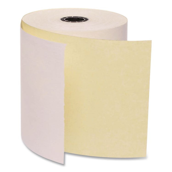 Impact Printing Carbonless Paper Rolls, 2.75" x 90 ft, White/Canary, 50/Carton