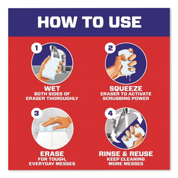 Magic Eraser, 4.6 x 0.9, 2.2" Thick, White, 9/Box, 2 Boxes/Carton