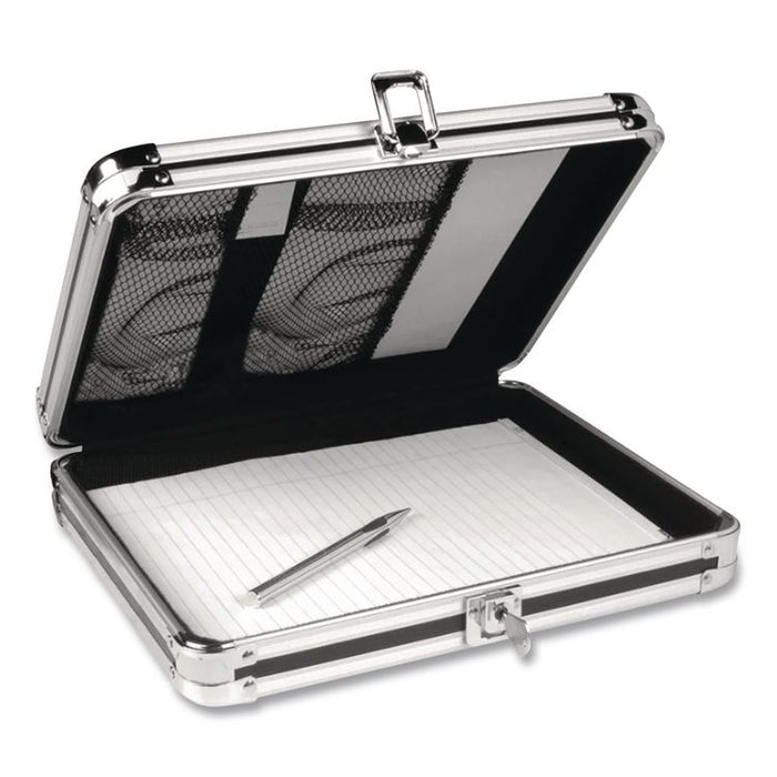 Locking Storage Clipboard, 0.38" Clip Capacity, Holds 8.5 x 11 Sheets, Black/Chrome