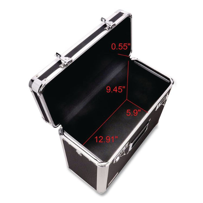Locking File Chest, Letter Files, 13.75" x 7.25" x 12.25", Black