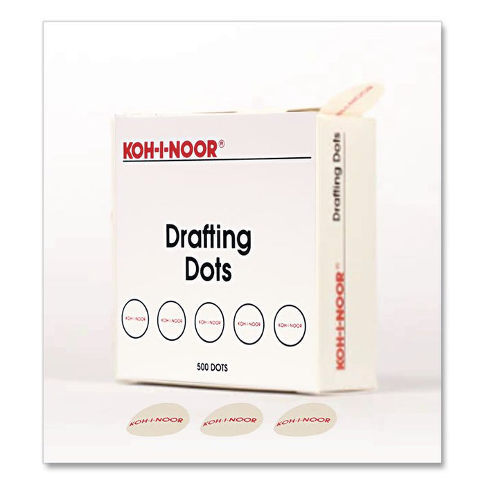 Adhesive Drafting Dots, 0.88" dia, Dries Clear, 500/Box