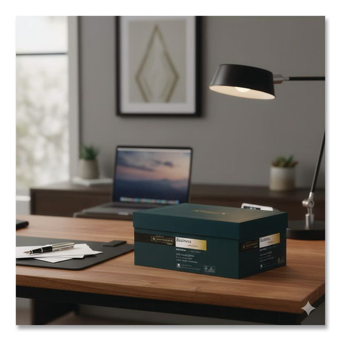 25% Cotton #10 Business Envelope, Commercial Flap, Gummed Closure, 4.13 x 9.5, Natural, 250/Box