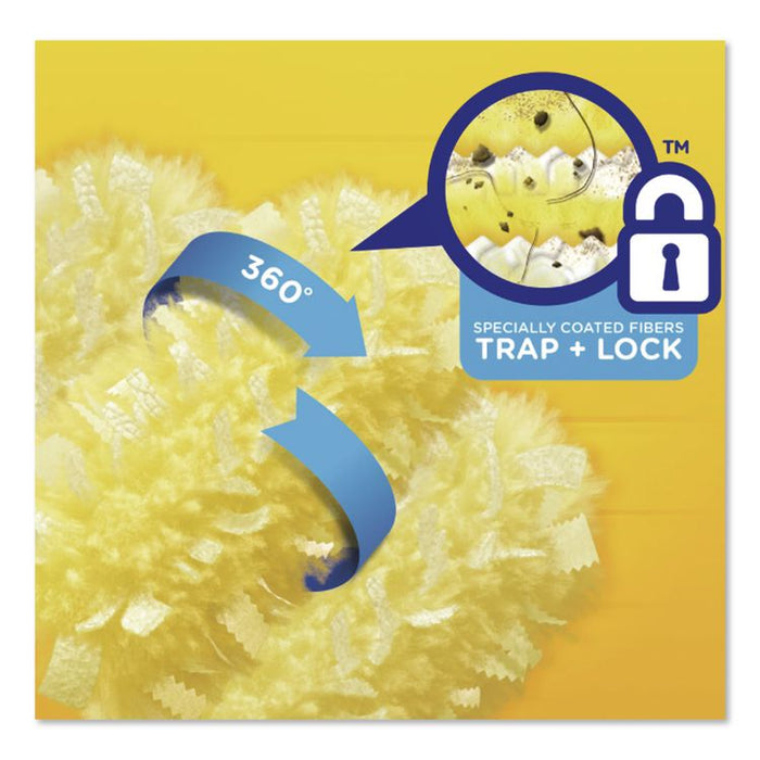 Heavy Duty Dusters Refill, Trap + Lock Fiber, Yellow, 6/Box