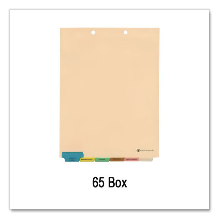 6-Tab Medical Chart Indexes, Bottom Tab, Assorted Medical, Manila, 65/Box