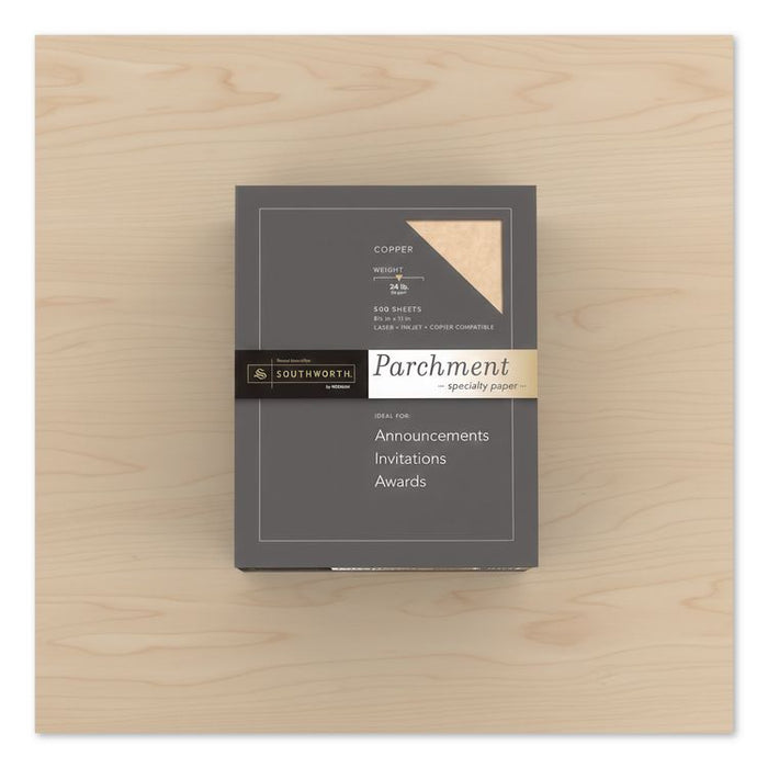 Parchment Specialty Paper, 24 lb Bond Weight, 8.5 x 11, Copper, 500/Box