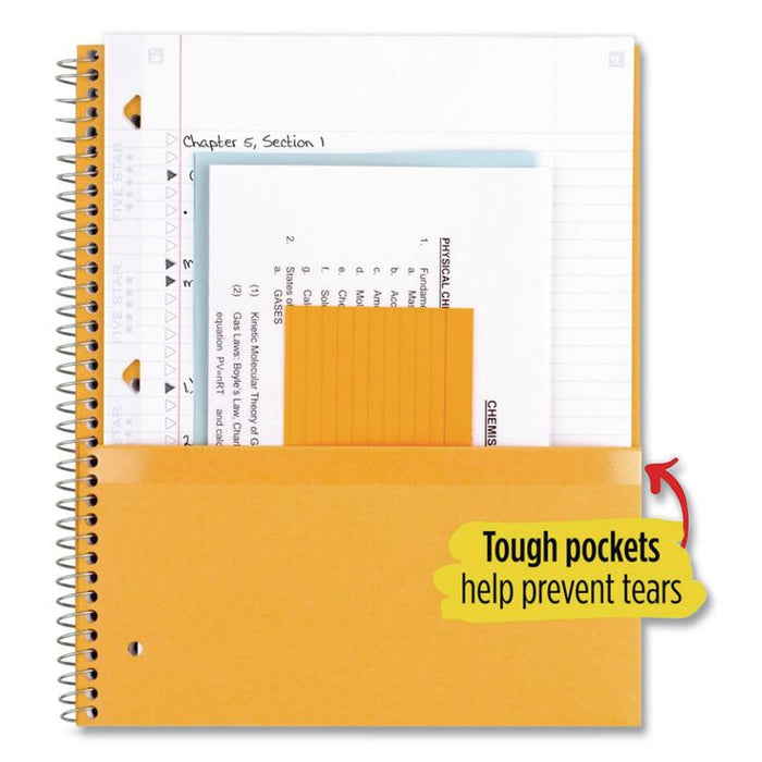 Wirebound Notebook, 5-Subject, Medium/College Rule, Black Cover, (200) 11 x 8.5 Sheets
