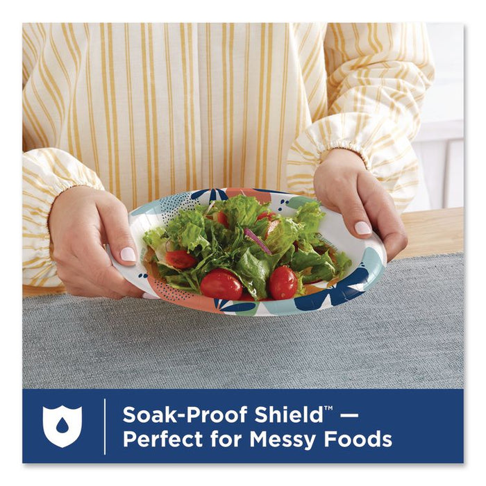 Paper Plates with Soak-Proof Shield, Plate, 8.5" dia, Multicolor, 154/Pack